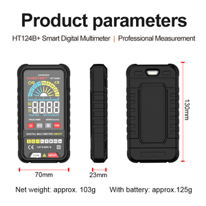HABOTEST HT124B+ เครื่องทดสอบมัลติมิเตอร์แบบดิจิตอลอัตโนมัติที่ดีที่สุด True RMS AC DC โวลต์มิเตอร์สำหรับโทรศัพท์มือถืออิเล็กทรอนิกส์มัลติมิเตอร์ - Product Image 4