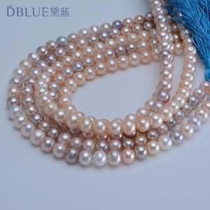 Collares de Perlas de Agua Dulce Casi Redondas de 10-11 mm, Semiterminados, Comercio Nacional e Internacional, Colores Mezclados - Product Image 3