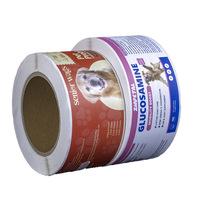 Etiquetas Adhesivas Personalizables para Comida de Mascotas, Lindas Pegatinas para Gatos y Cachorros, Etiquetas Reflectantes de PVC en Rollo para Latas y Frascos de Mascotas, Venta Internacional
