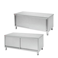 Edelstahl Restaurant Küche Hot Dish Warmer Tischs chrank Food Prep Work Tischplatte Wärme schrank mit Schiebetüren