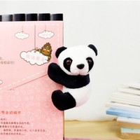Marque-page créatif en peluche Panda 10 cm, rembourré en coton PP, petite pince à rideau, jouet souvenir, animal en peluche doux