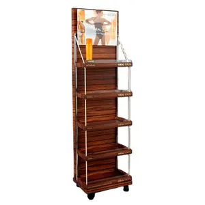New-design Wood Sunscreen Skin Care Display Stand