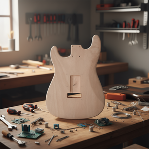 Kit de Guitarra Eléctrica para Zurdos de 6 Cuerdas, Estilo ST, Cuerpo de Caoba, Mástil de Arce, Acabado Brillante, Instrumento Musical DIY para Principiantes y Expertos - Product Image 2