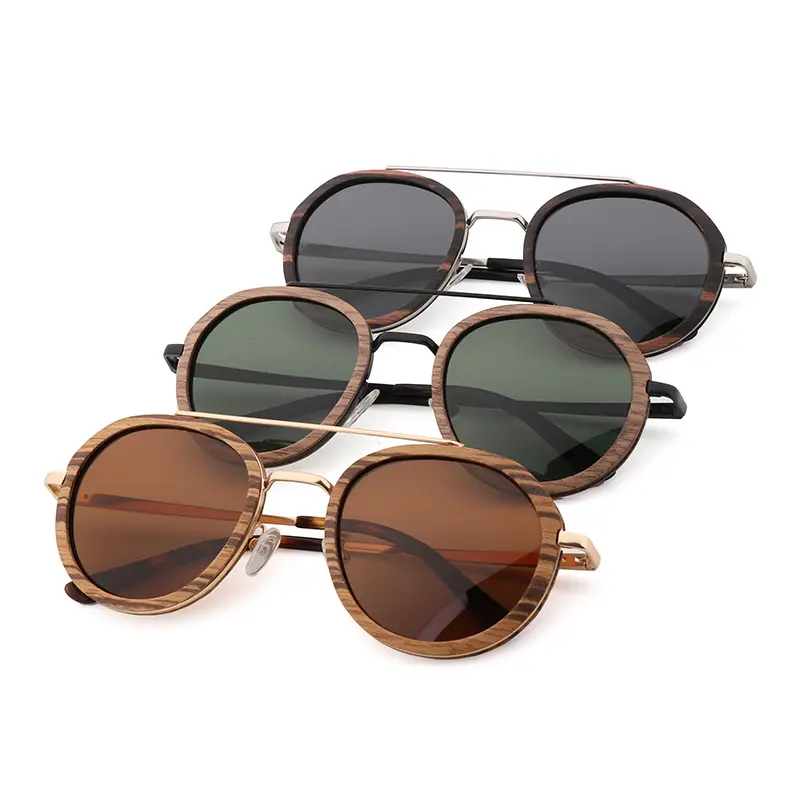 Солнцезащитные очки ручной работы для мужчин и женщин, брендовые дизайнерские винтажные очки с металлической оправой, натуральное дерево