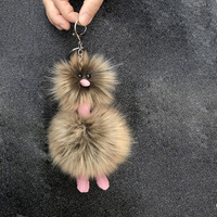 Porte-clés en fourrure colorée de style nouveau, pendentif en peluche d'autruche, forme d'animal en peluche, accessoires de porte-clés pour sac à dos