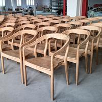 Vente en gros de meubles de salle à manger modernes de style rustique fauteuil à dossier empilable en bois massif chaise d'événement de mariage