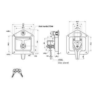 Serrure en T 91572SS en acier inoxydable durable pour voitures et boîtes à outils - Product Image 1