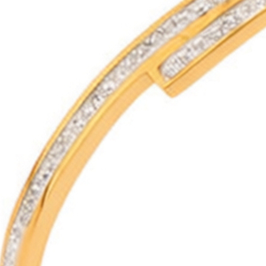 Pulsera de Acero Inoxidable Chapada en Oro con Circonitas, Diseño de Flor Pequeña, Joyería de Moda Unisex, Regalo - Product Image 5