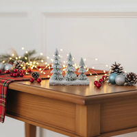 Arbre de Noël miniature SANWEI, mini arbre de Noël, arbre de Noël miniature, mini arbre de Noël avec support en bois