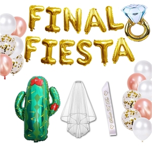 Fiesta festa nuziale FIESTA Fiesta anello di diamanti palloncini in lamina di Cactus palloncini con velo sposa FIESTA - Product Image 1