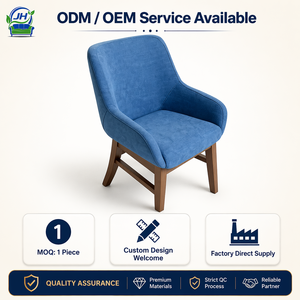 Servizio Personalizzato ODM OEM di Fabbrica, Poltrona in Legno Massello Rivestita in Velluto <span class=keywords><strong>Blu</strong></span>, <span class=keywords><strong>Sedia</strong></span> da Pranzo per Hotel, Ristoranti e Lounge Commerciali - Product Image 4