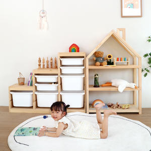 Juego de muebles de madera <span class=keywords><strong>para</strong></span> niños, maletero <span class=keywords><strong>para</strong></span> habitación de niños y armario de almacenamiento de juguetes, librería y armario <span class=keywords><strong>para</strong></span> recameras <span class=keywords><strong>para</strong></span> <span class=keywords><strong>niñas</strong></span> - Product Image 2