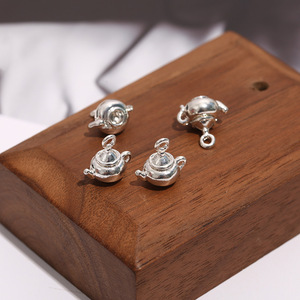 Electroplated Gold Silver Mini Chinese <b>Teapot</b> Small Pendant Jewelry Making DIY Jewelry Accessories Custom Logo 2g Wholesale - Product Image 2