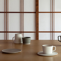 Ensemble tasse et soucoupe à café en céramique de style japonais minimaliste, tasse à cappuccino italienne créative, design simple pour tasse à lait petit-déjeuner