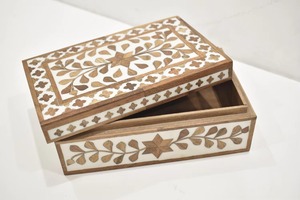 Best Quality Handcrafted Modern Floral Inlay Wooden Resin Jewelry Storage <b>Box</b> Stylish Organizer with Lid for <b>Vanity</b> Use for Sale - Product Image 3