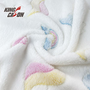 Kingcason-tela de franela para el hogar, diseño personalizado de arco iris, Luna, corazón, estampado Offset de dos lados, para invierno - Product Image 2