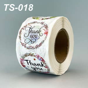 Cảm ơn bạn dán Vòng hoa/Vòng Hoa 500 chiếc/cuộn 1.5 inch - Product Image 1