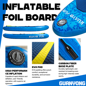 Stable <b>Inflatable</b> Wing Foil Board 140L Double Layer PVC Hydrofoil Board with EVA Deck for Easy Beginner Control - Product Image 2