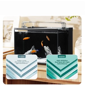 Filtre arrière ultra-blanc YEE pour aquarium, filtre intégré en verre Jinjing, séparation humide/sèche, pompe silencieuse, lumière LED bleue et blanche - Product Image 6