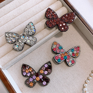 HC631D nouveau Style coréen populaire luxe coloré brillant diamant strass papillon pinces à cheveux en plastique pour les femmes - Product Image 2