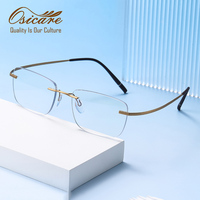 Osicare Bingkai Kacamata Paduan Titanium Persegi Panjang Tanpa Bingkai Gaya Desainer Premium Kacamata Super Elastis Kacamata Ultraringan IP