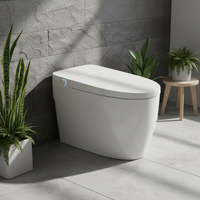 Toilette intelligente 706 à poser au sol avec télécommande, cuvette moderne, siège chauffant, couvercle automatique, toilette intelligente