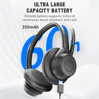 Casque sans fil pour centre d'appels avec microphone, casque à réduction de bruit pour les réunions vidéo, centre d'appels, PC, Zoom, Teams