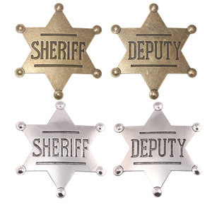 Jachon 2025 Thiết Kế Sáng Tạo Hợp Kim Kim Loại Cảnh Sát Trưởng Huy Hiệu Trâm Pin 3D Dập Nổi Tùy Chỉnh Mạ Vàng Kim Loại Hình Lục Giác Sao Huy Hiệu - Product Image 4