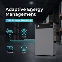 Estación de Energía Solar Híbrida CFE Powerstream 8 4kW 8kWh LiFePO4 Todo en Uno ESS para Electrodomésticos, Montaje en Pared, 8000 Ciclos