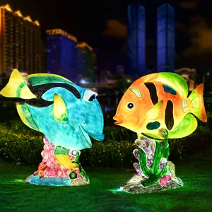 Résine 3d de vie marine en fibre de verre, sculpture de poisson tropical pour décor de parc à thème aquatique et aquariums