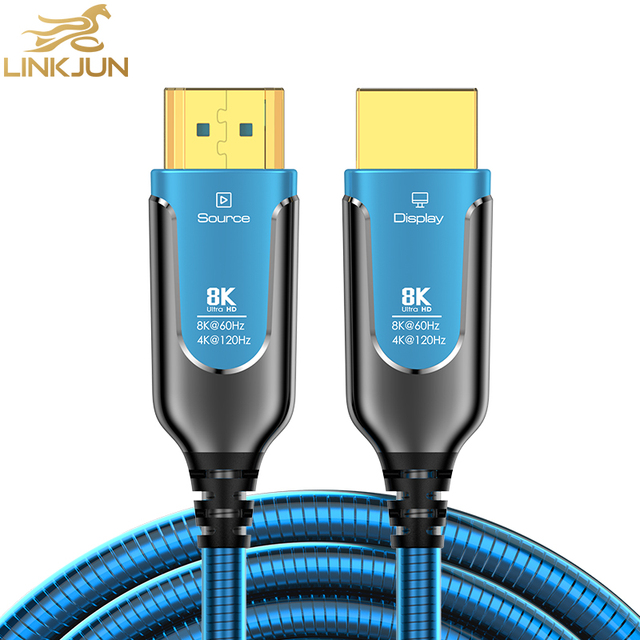 Manufacturer A149-3 for HDMI 2.1 25M 8K 60Hz AOC Fiber Optic Cable with Zinc Alloy Armor Jacket HDMI Cable for Projector