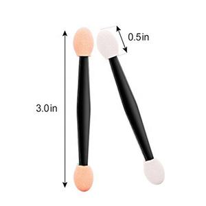 Pinceau <span class=keywords><strong>à</strong></span> <span class=keywords><strong>fard</strong></span> <span class=keywords><strong>à</strong></span> paupières double face jetable <span class=keywords><strong>applicateur</strong></span> de maquillage ovale <span class=keywords><strong>à</strong></span> pointe éponge 100 pièces (noir) <span class=keywords><strong>applicateur</strong></span> de pinceau de maquillage vente en gros - Product Image 6