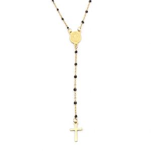 Chapelet Catholique en Acier Inoxydable Plaqué Or 18K, Bijou Religieux Chrétien, Collier Croix Totem, Cadeau d'Église - Product Image 3