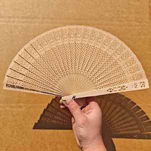 Abanico de Mano Plegable de Madera de Gramíneas de 20 cm con Logotipo Personalizado para Bodas, Promociones y Fiestas, Regalo de Boda Fragante para Decoración - Product Image 4