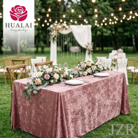 Nappe en velours vert et or HuaLai sur mesure pour buffet et banquet, protection de table antidérapante et durable, OEM bienvenu