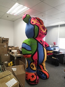 2/2ตัวละครการ์ตูนเป่าลมขนาด6เมตร, ชุดมาสคอตหมีมืดมนสีผสมสำหรับงานปาร์ตี้ที่สนุกสนาน - Product Image 3