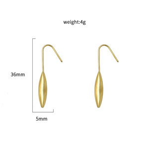 Teardrop Earrings Stainless Steel Drop Earrings For Women Simple Design Fashion Jewelry Ed-00060 - Product Image 4