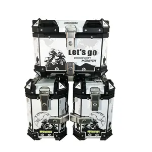 Newデザイン38 Lサイドボックス + 45Lテールボックスオートバイアルミ合金Storage Luggage Cases Motorcycle Sideとトップボックス