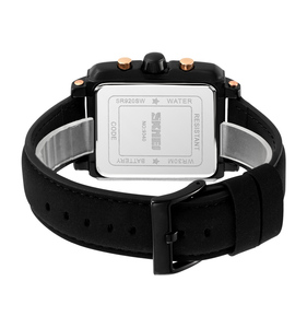 Skmei 9340 moda cara personalizada hombre <span class=keywords><strong>reloj</strong></span> de cuarzo agradable correa de cuero genuino 3 diales cronómetro personaje <span class=keywords><strong>reloj</strong></span> de negocios - Product Image 4