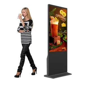 Bewegwijzering Vloer Stand Alone Up Indoor 55 Inch Android Led Lcd Tv Reclamescherm Display Kiosk Videospeler