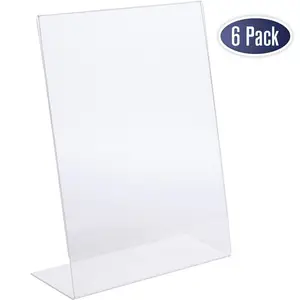 Slant Back Acrylic Sign Holder 8.5 X 11 Inches Premium Portrait Ad Frames Table Sign Display Holder Clear Easel Style Frame