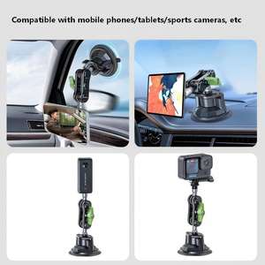 Support de téléphone pour voiture en alliage d'aluminium flexible à double aimant, ventouse puissante et stable pour pare-brise, tableau de bord, bureau - Product Image 2