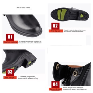 <span class=keywords><strong>Stivali</strong></span> Equestri Unisex in Pelle Bovina <span class=keywords><strong>di</strong></span> Alta Qualità, Resistenti <span class=keywords><strong>Stivali</strong></span> Sportivi da <span class=keywords><strong>Equitazione</strong></span> con Logo Personalizzato per Adulti, Prodotti per Cavalli - Product Image 3