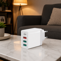 Chargeur mural HNT 32W GaN 4 ports PD QC avec prises EU US UK AU, adaptateur d'alimentation pour appareil photo et ordinateur portable, personnalisation OEM/ODM