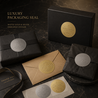 Autocollants personnalisés en or et argent mat gaufrés, étiquettes gaufrées de qualité supérieure pour la décoration de boîtes cadeaux et d'enveloppes