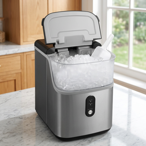 Countertop Crushed <b>Ice</b> <b>Maker</b> Machine Stainless Steel Pellet <b>Ice</b> <b>Maker</b> One Button Operation for Home Hotel - Product Image 1