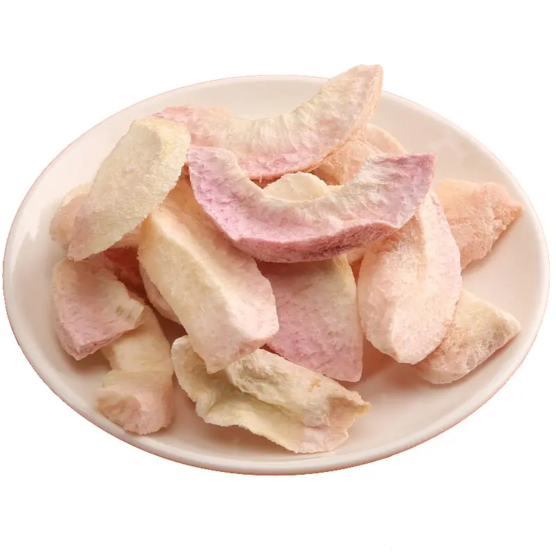 Fabrika kaynağı yüksek kaliteli dondurularak kurutulmuş bal şeftali meyve satılık FD şeftali dilimleri