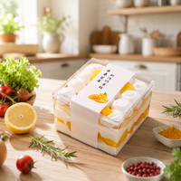 Boîte à gâteau en plastique PS vente chaude avec logo personnalisé recyclable 1-2mm d'épaisseur pour emballage alimentaire