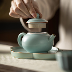 Ru Ware Teapot Porcelain Round With Lid Kung Fu <b>Tea</b> <b>Set</b> Afternoon <b>Tea</b> - Product Image 4