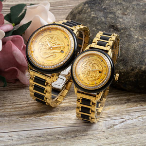 Couple Mechanical Automatic Jade Gold 3D Dragon Dial Business Luxury Sapphire Couple <b>Watch</b> - Product Image 5